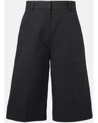 TOTEME - Cotton And Linen Bermuda Shorts - Lyst