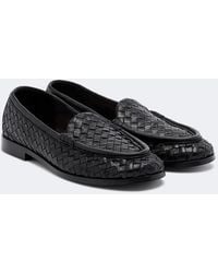 Bottega Veneta - Silenzio Intrecciato Leather Loafers - Lyst