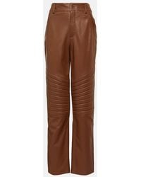 GIUSEPPE DI MORABITO - Gerade High-Rise-Hose Aus Leder - Lyst