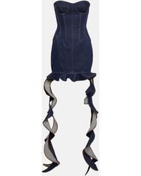 David Koma - Corset Denim Minidress - Lyst