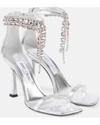 Jimmy Choo - Verity 100 Embellished Leather Sandals - Lyst