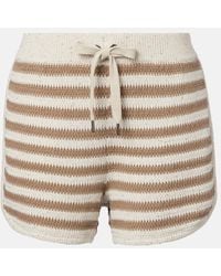 Brunello Cucinelli - Striped Cotton-Blend Shorts - Lyst
