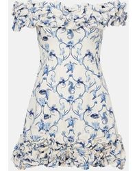 Agua Bendita - Jardin Off-Shoulder Cotton Minidress - Lyst