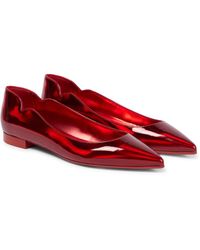 Christian Louboutin Hot Chickita Patent Leather Ballet Flats - Red