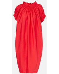 Simone Rocha - Puff-Sleeve Ruffled Cotton Midi Dress - Lyst