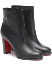 Christian Louboutin Adox 85 Leather Ankle Boots - Black