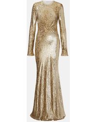 Self-Portrait - Fil Coupe Open-Back Maxi Dress - Lyst