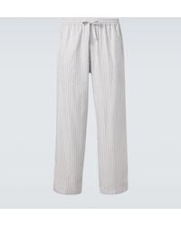 Umit Benan - Julian Striped Cotton Wide-Leg Pants - Lyst