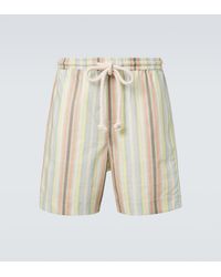Commas - Striped Hemp And Cotton Bermuda Shorts - Lyst