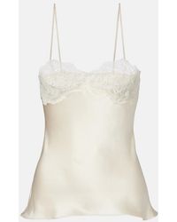 Chloé - Lace-Trimmed Silk Satin Camisole - Lyst