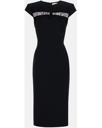 McQueen - Lace-Trimmed Midi Dress - Lyst