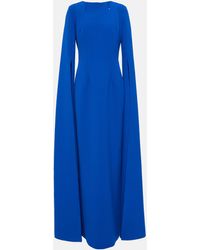Safiyaa Cape Sleeves Gown - Blue