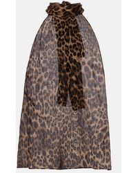 Nili Lotan - Alla Tie-Neck Leopard-Print Silk Top - Lyst