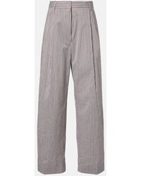 Dries Van Noten - Striped Cotton And Silk Pants - Lyst