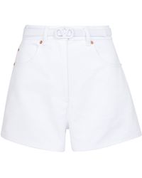 Valentino Vlogo Denim Shorts - White