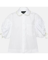Simone Rocha - Embellished Cotton Poplin Shirt - Lyst