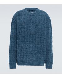 Maison Margiela Gestreiftes Baumwollhemd & Wollstrickpullover für Herren Herren Bekleidung Pullover und Strickware V-Ausschnitt Pullover 
