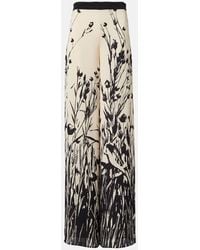 Loro Piana - Kristofer Printed Silk Wide-Leg Pants - Lyst