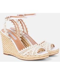 Aquazzura - Kahlo 105 Raffia Espadrille Wedges - Lyst