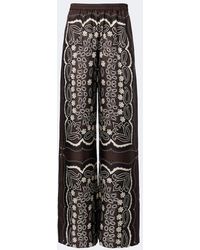 Nili Lotan - Morgan Printed Silk Twill Wide-Leg Pants - Lyst
