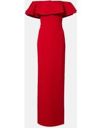 Safiyaa - Ryan Ruffled Off-Shoulder Crepe Gown - Lyst