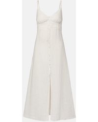 Velvet - Janet Linen Midi Dress - Lyst