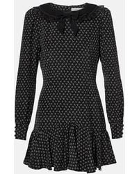 Alessandra Rich - Floral Printed Silk Minidress - Lyst