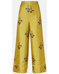 Marni - Weite Hose Aus Seidensatin - Lyst