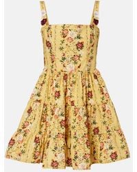 Agua Bendita - Lima Floral Cotton Minidress - Lyst