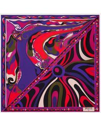 PUCCI - Marmo And Orchidee Silk Twill Scarf - Lyst