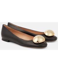 Gianvito Rossi - Sphera Leather Ballet Flats - Lyst