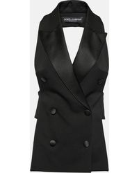 Dolce & Gabbana - Double-breasted Wool And Silk-blend Vest - Lyst