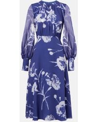 Erdem - Robe Midi En Soie A Fleurs - Lyst