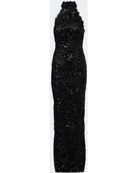 Rebecca Vallance - Beau Sequined Halterneck Gown - Lyst