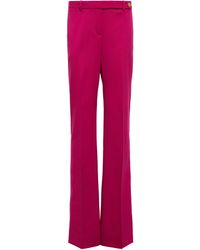 Versace Hose aus Wolle mit weitem Bein - Pink