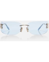 Miu Miu - Logo Rectangular Sunglasses - Lyst