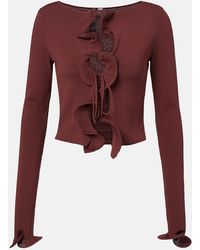 SAME - Knitted Ruffled Top - Lyst