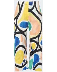 Pleats Please Issey Miyake - Roll Pleated Printed Wide-Leg Pants - Lyst