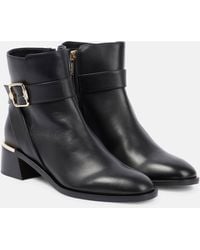 Jimmy Choo - Clarice 45 Leather Heeled Ankle Boots - Lyst