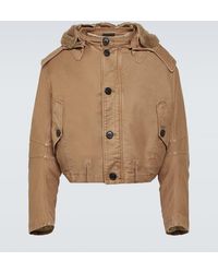 Prada - Faux Fur-Trimmed Bomber Jacket - Lyst