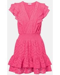 Poupette - Camila Shirred Cotton Minidress - Lyst