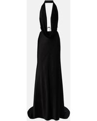 Alex Perry - Halterneck Open-Back Satin Crepe Gown - Lyst