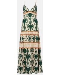 Johanna Ortiz - Printed Cotton Poplin Maxi Dress - Lyst