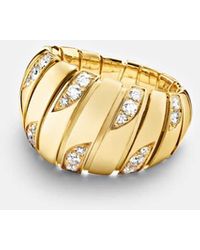 BVLGARI - Ring Tubogas Aus 18Kt Gelbgold Mit Diamanten - Lyst
