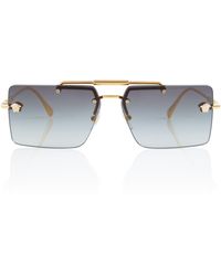 Versace Rechteckige Sonnenbrille - Blau