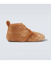 Loewe - Lago Shearling Lace-Up Boots - Lyst