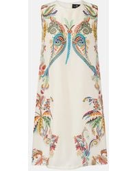 Etro - Printed Silk Minidress - Lyst