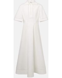 Rohe - Embroidered Cotton Poplin Midi Dress - Lyst