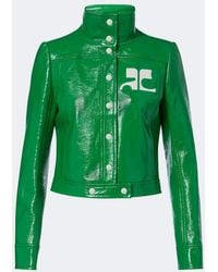 Courreges - Logo Vinyl Cropped Jacket - Lyst