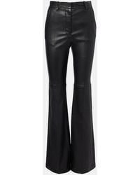 JOSEPH - Tafira Mid-Rise Leather Flared Pants - Lyst